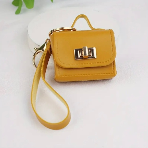 Handbags - Mustard Yellow Mini Bag with Flap Closure
